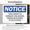 Signmission This Door To Remain Unlocked When Building, 14 in W x Rectangle, Vinyl Decal OS-2PACK-NS-D-1014-L-18606 - alternate 6
